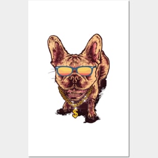 Cute Bull Dog Bling Sticker Animal Puppy Design Posters and Art